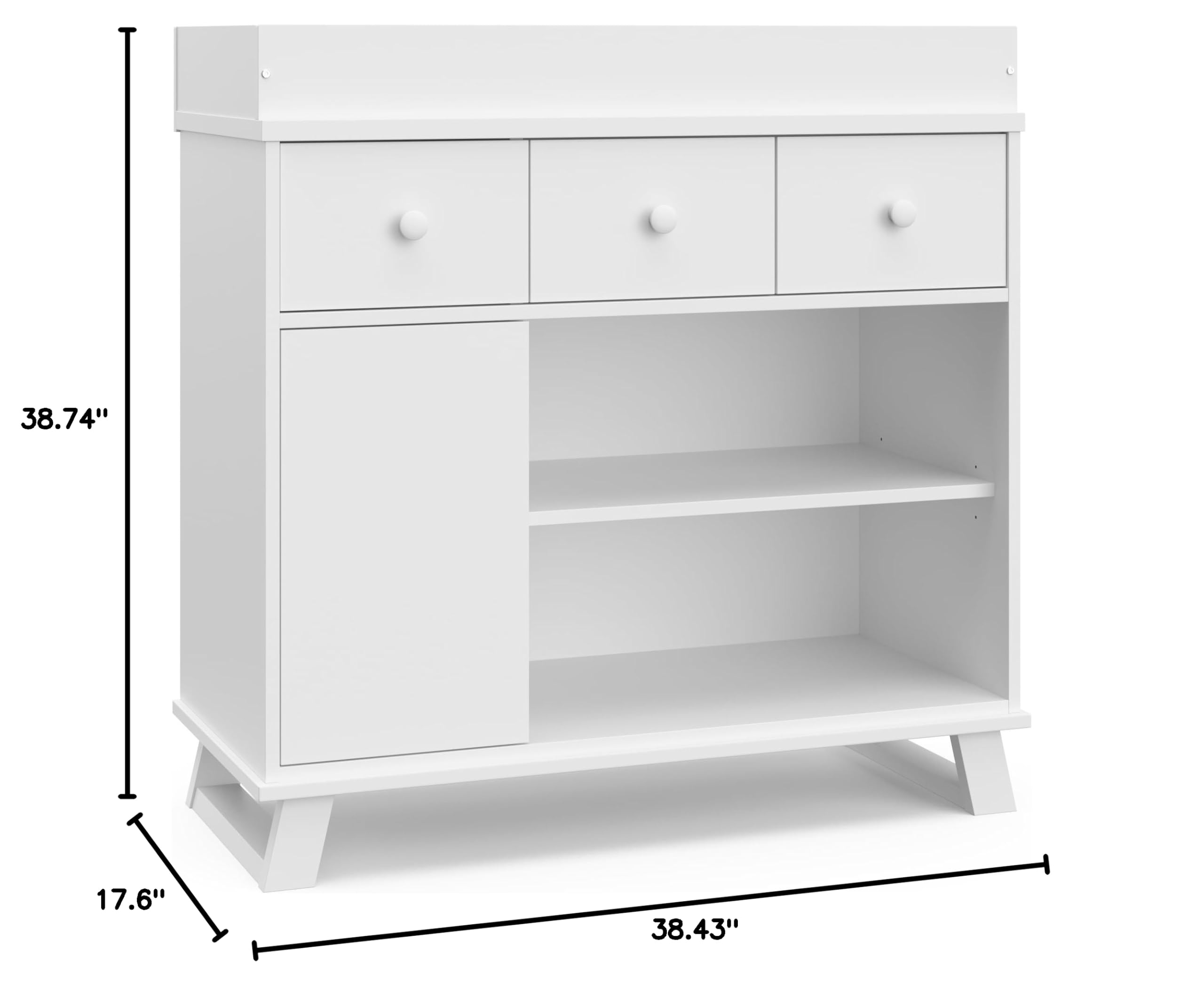 Storkcraft Modern Nursery Changing Table Dresser in White - GREENGUARD Gold Certified Baby Dresser with Drawers for Diaper Changing & Nursery Storage | Perfect for Newborn Care & Toddler Organization