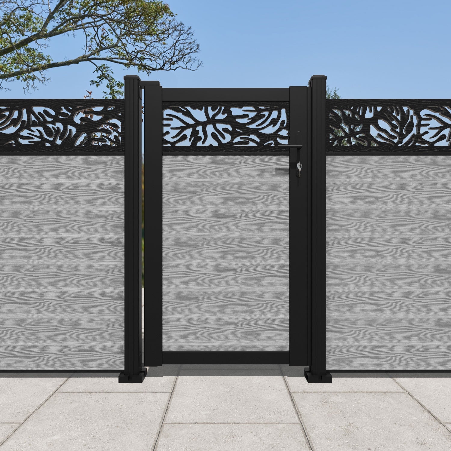 Classic Botanic Pedestrian Gate - Light Grey Outdoor Garden Gate for Patio, Yard, and Driveway Entrance | Durable & Stylish Home Improvement Solution