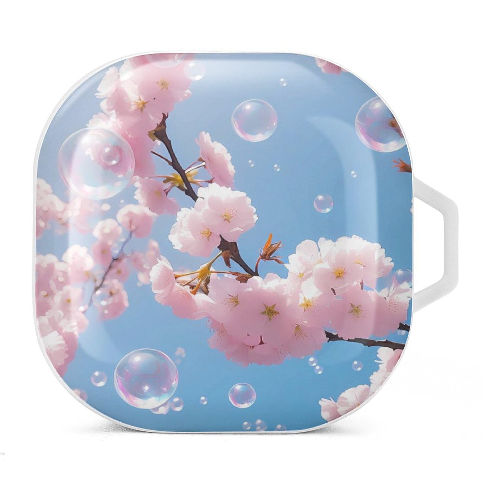 FunnyStar Cherry Blossom Bluetooth Headphone Case - Protective Earbuds Cover Compatible with Samsung Galaxy Buds | Cute Travel Accessory & Gift for Music Lovers