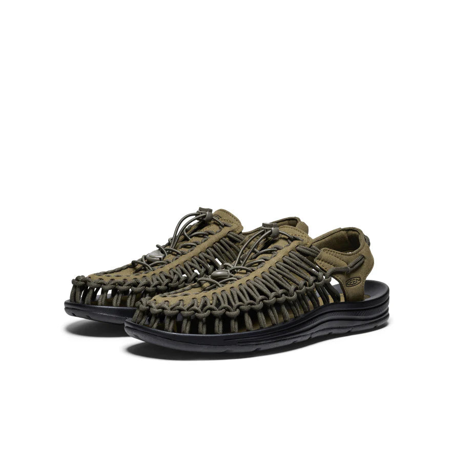 UNEEK Men's Comfortable Outdoor Sandals - Dark Olive/Black | Perfect for Hiking, Travel & Beach Adventures