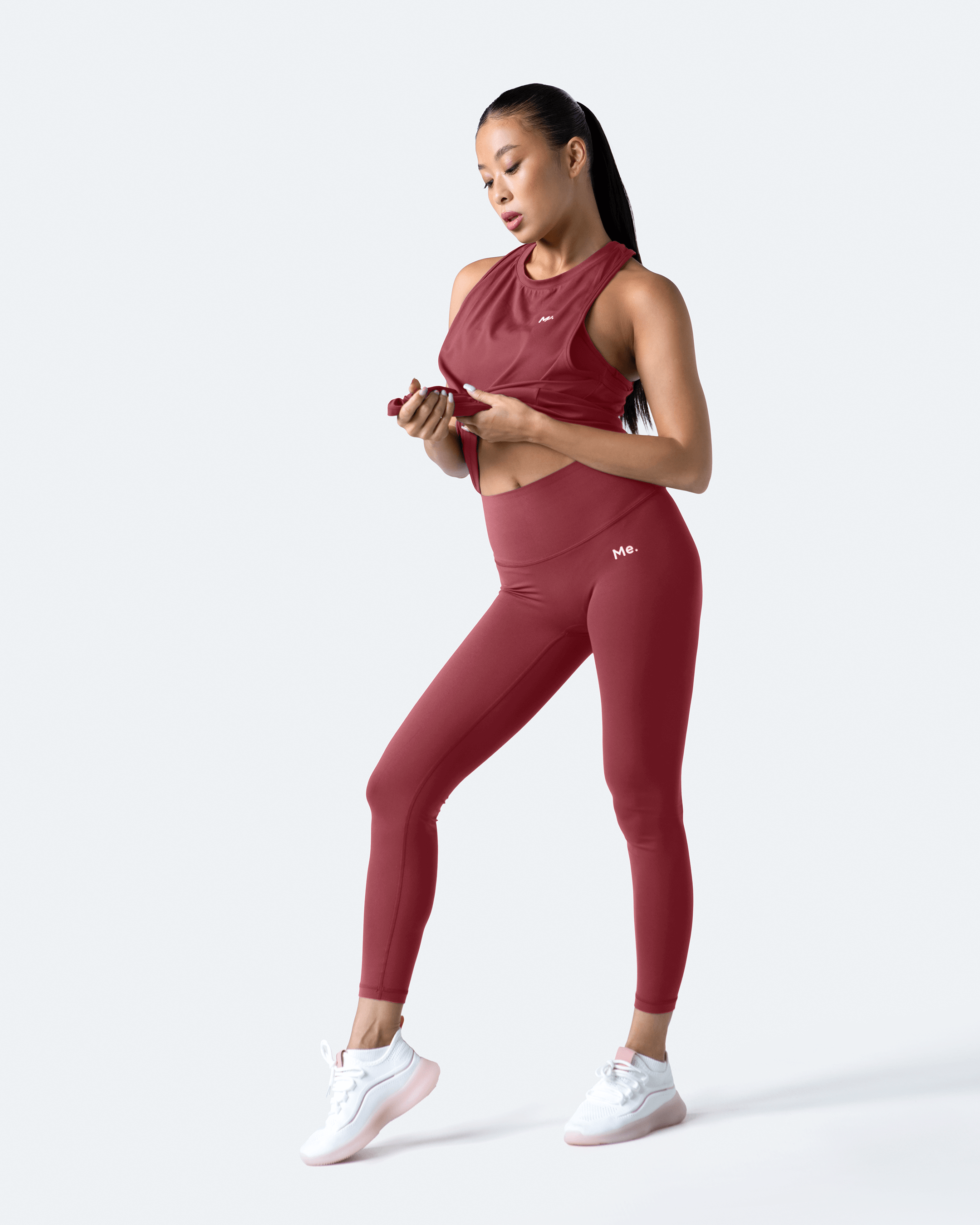 Passionate Red ⅞ Leggings for Women - High Waist Yoga Pants, Workout Running & Lounge Wear - Soft Stretchy Athletic Tights for Gym, Fitness & Everyday Comfort