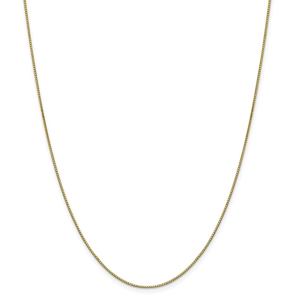 10K Yellow Gold Box Chain Necklace 0.9mm - Durable Lobster Clasp for Secure Wear - Perfect for Everyday Jewelry, Gifts & Special Occasions