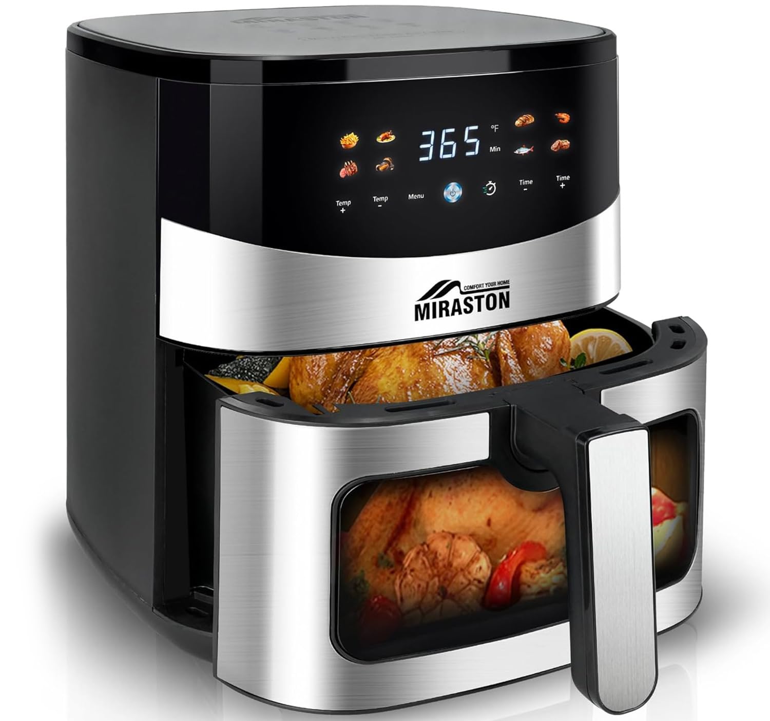 6.5QT Air Fryer with Clear View Window - Smart Digital Air Fryer with 8 Preset Cooking Functions for Healthy Meals, Snacks & Desserts - Dishwasher Safe Nonstick Basket - Perfect for Kitchen, Dorm, Office & Small Apartments - Ideal for Quick Meals, Family Dinners & Party Snacks