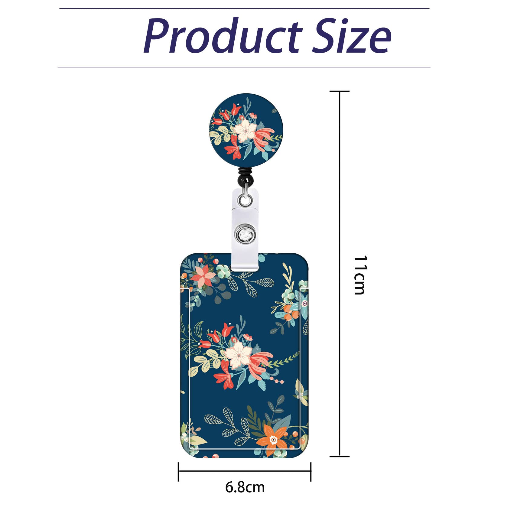 Cute Retractable Badge Holder with Neck Strap - Secure ID Card Protector for Women Professionals, Nurses, Doctors & Teachers (Navy Blue) | Perfect for Hospitals, Offices & Schools