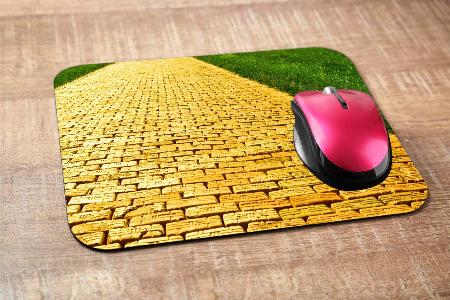 Brick Road Gaming Mouse Pad - Non-Slip Rubber Base, 9.5x7.9 Inch Computer Desk Mat for PC, Laptop & Office - Unique Yellow Brick Road Design for Gamers & Work
