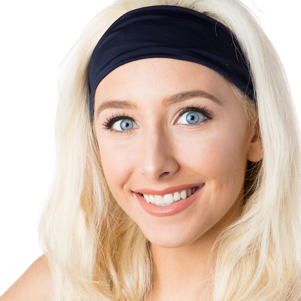 Hipsy Adjustable & Stretchy Lace Xflex Wide Headbands for Women, Girls & Teens - 3 Pack (Ivory, Navy, Taupe) - Perfect for Sports, Workouts, Yoga, and Everyday Fashion Accessories