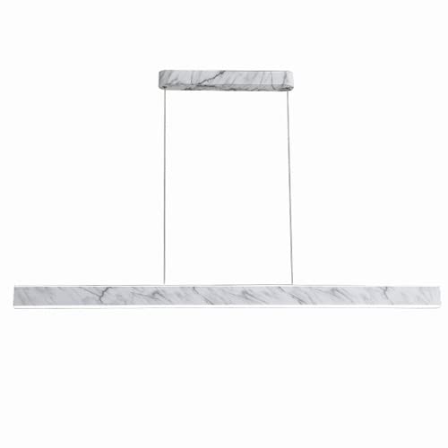 Modern LED Hanging Lights - Elksdut Creative Linear Pendant Light with Acrylic Shade, Aluminum Alloy Suspension Lamp for Kitchen Island, Dining Room & Bedroom | Nordic Minimalist Decorative Lighting Fixture