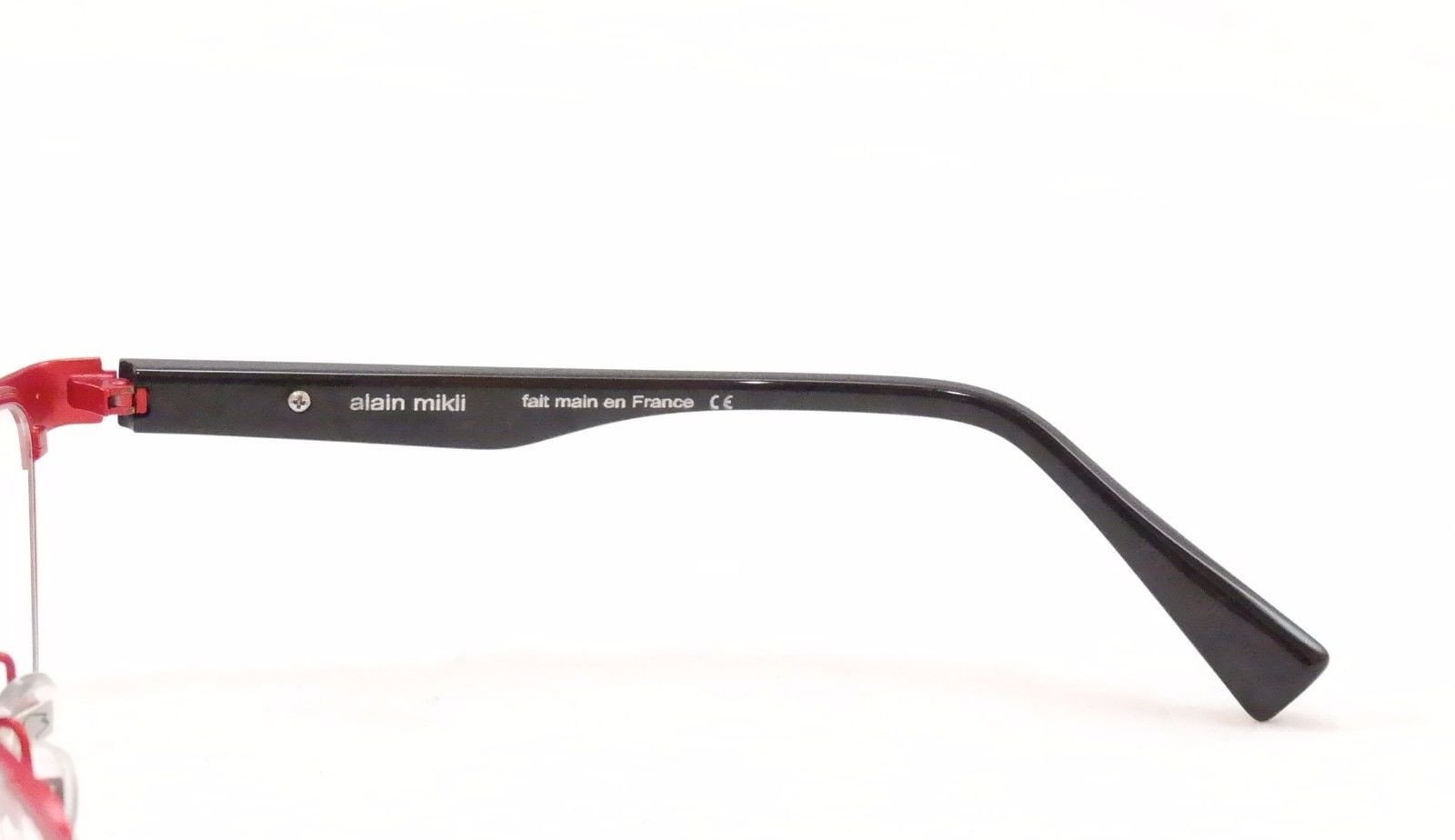 Alain Mikli AL1220 MOB7 Red & Black Metal Plastic Eyeglasses - Made in France - 55-17-135 Frame Size - Stylish & Durable for Work & Everyday Wear