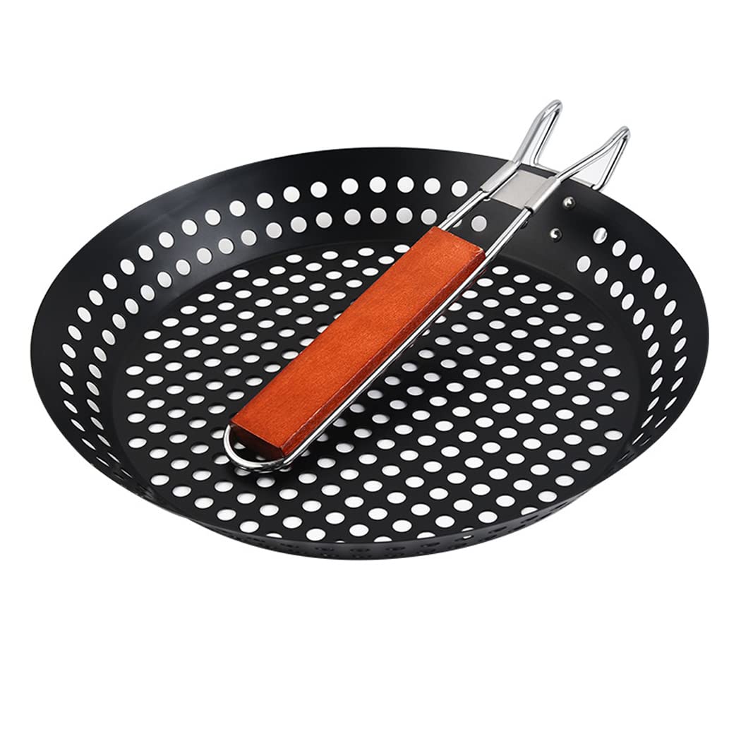 Abcsea 1-Piece Carbon Steel Frying Pan - Wok & Grill Pan for BBQ, Outdoor Cooking & Camping - Perfect for Stir-Fry, Grilling & Deep Frying at Home or Picnics