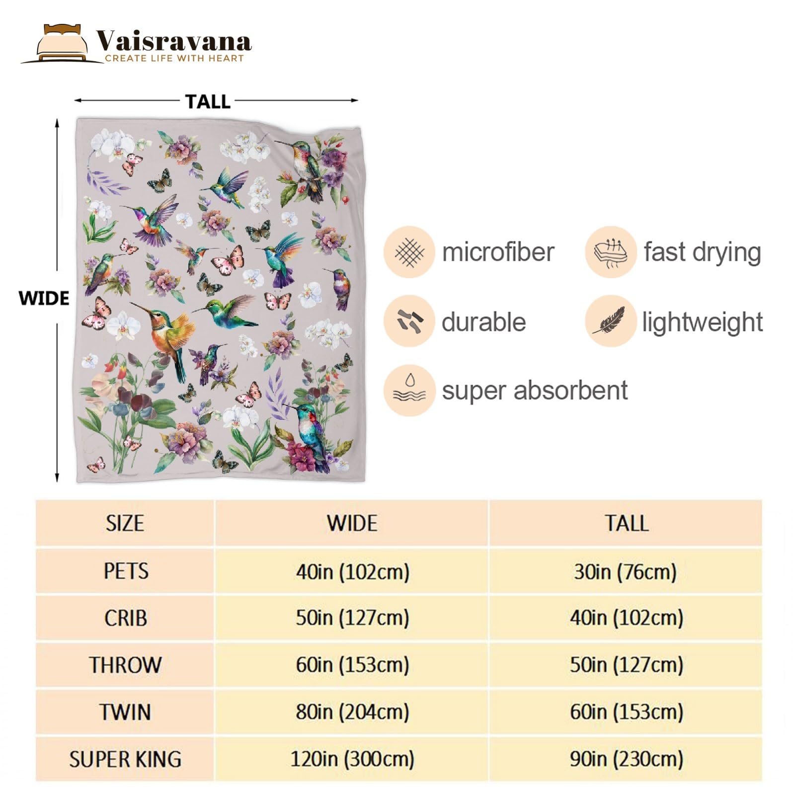 Hummingbird Throw Blanket 40