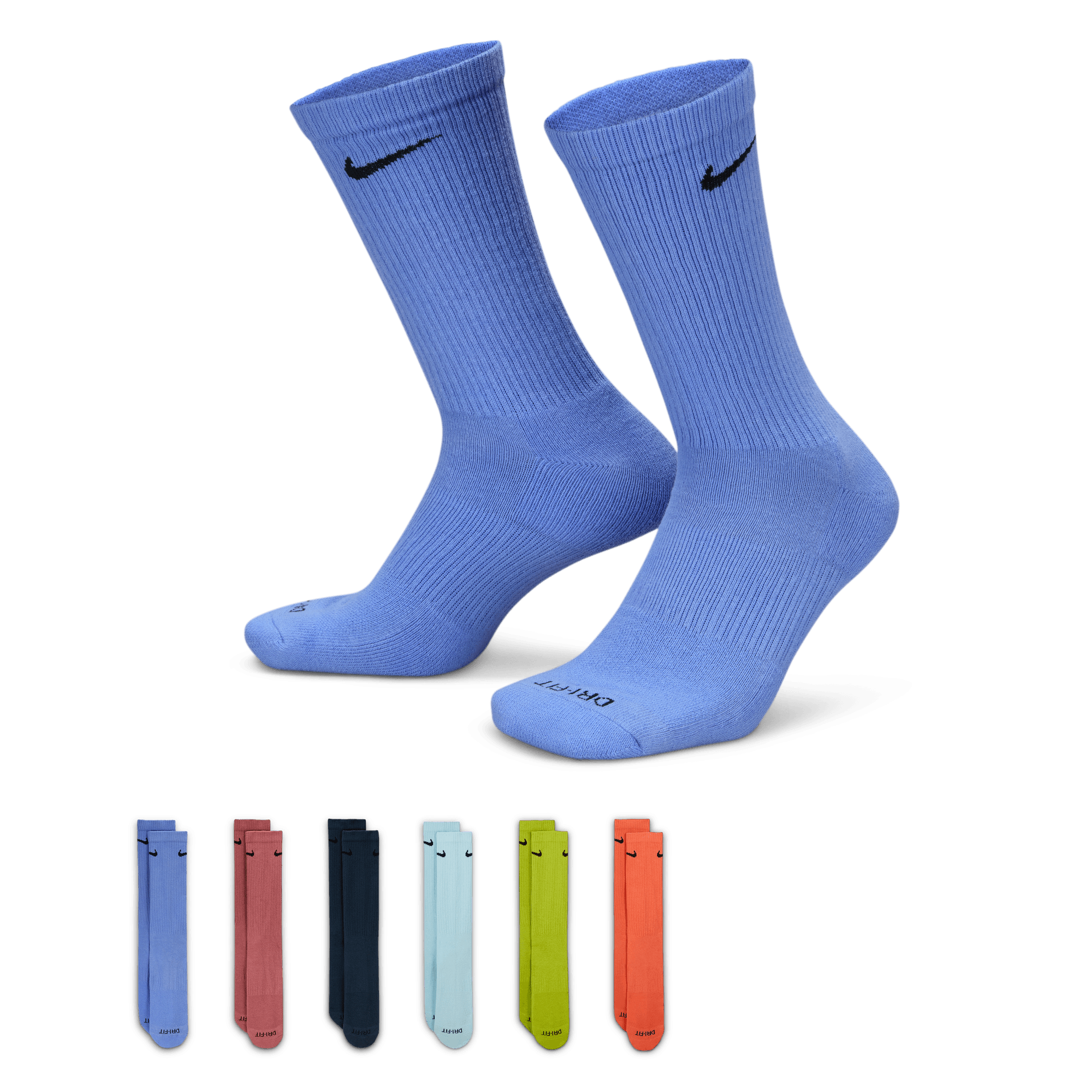 Breathable Cushioned Crew Socks 6-Pack - Multi-Color Comfort Socks for Men & Women - Perfect for Running, Hiking & Everyday Wear