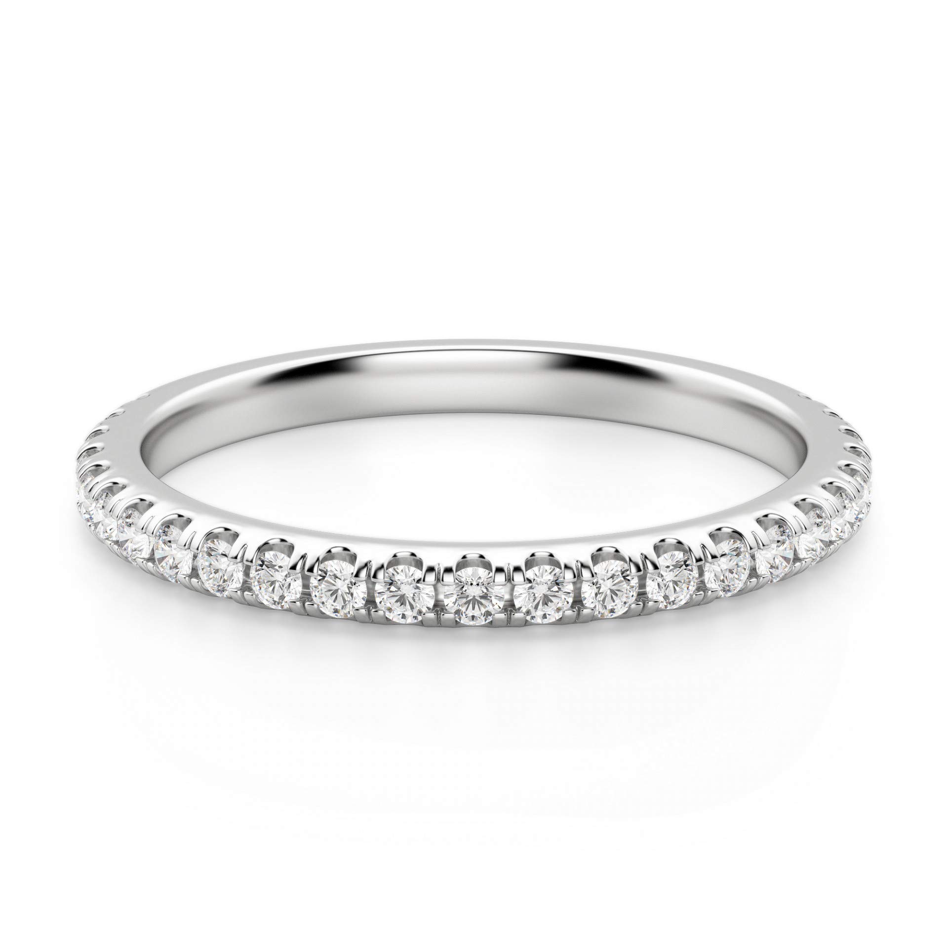 0.50CT Round Cut Moissanite Wedding Band - VVS1 Clarity, Colorless, 925 Sterling Silver - Perfect Engagement Ring & Wedding Gift for Her | Ideal for Proposals, Anniversaries & Special Occasions