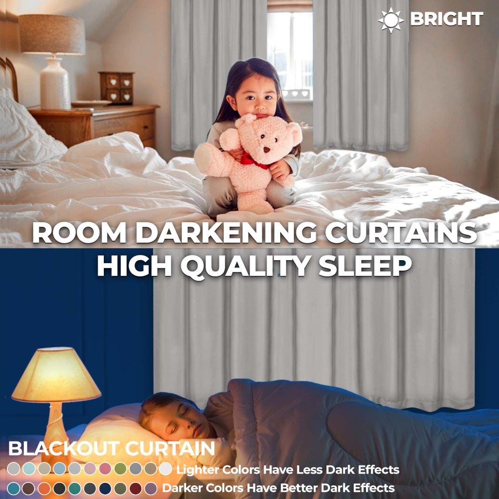 Blackout Curtains with Grommet Top - Solid Classic Modern Window Treatment for Bedroom & Living Room - Noise Reducing & Energy Saving