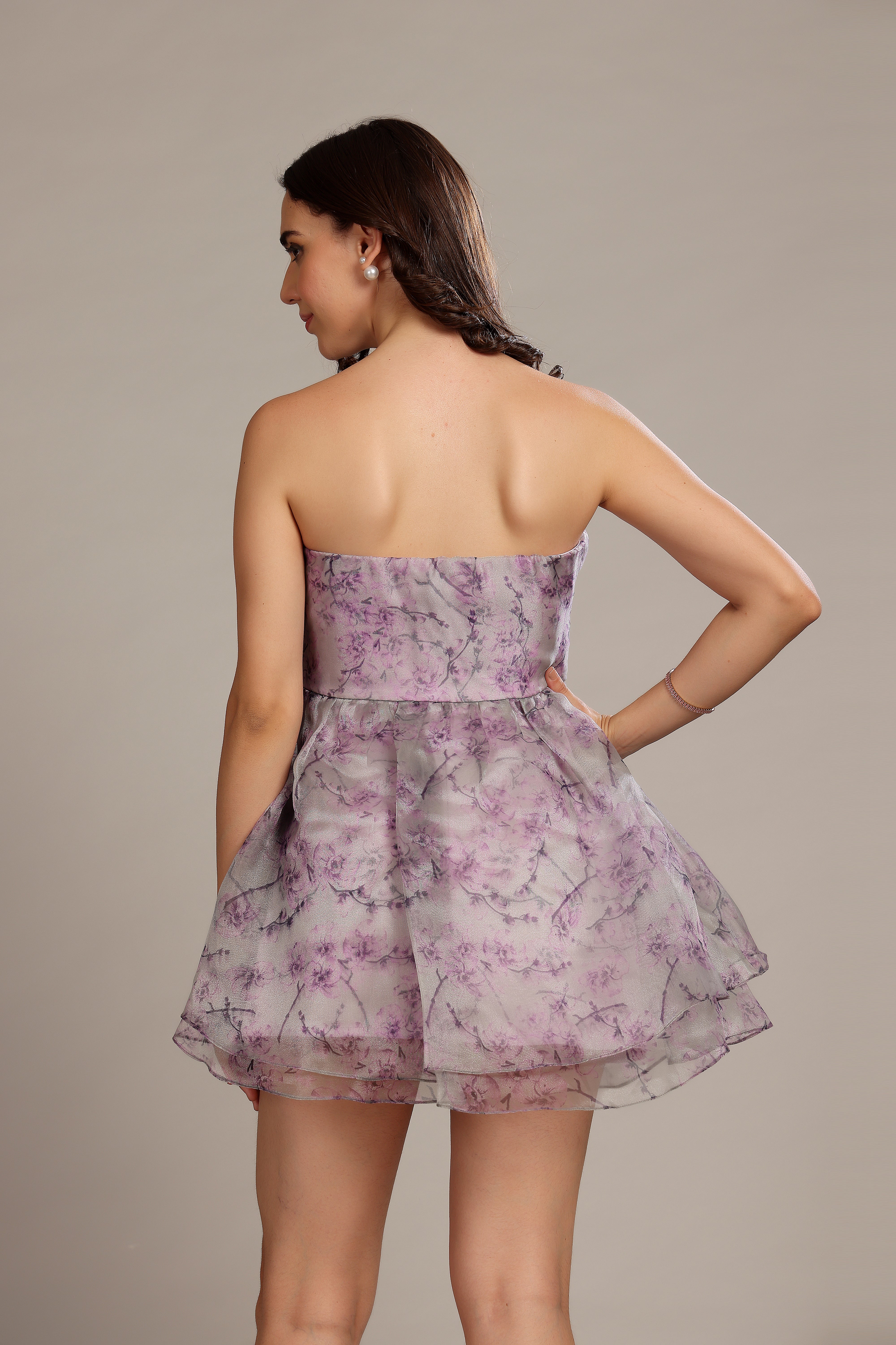 Lavender Lilac Floral Mini Dress for Women | Elegant Summer Party Dress | Perfect for Weddings, Dates & Casual Outings