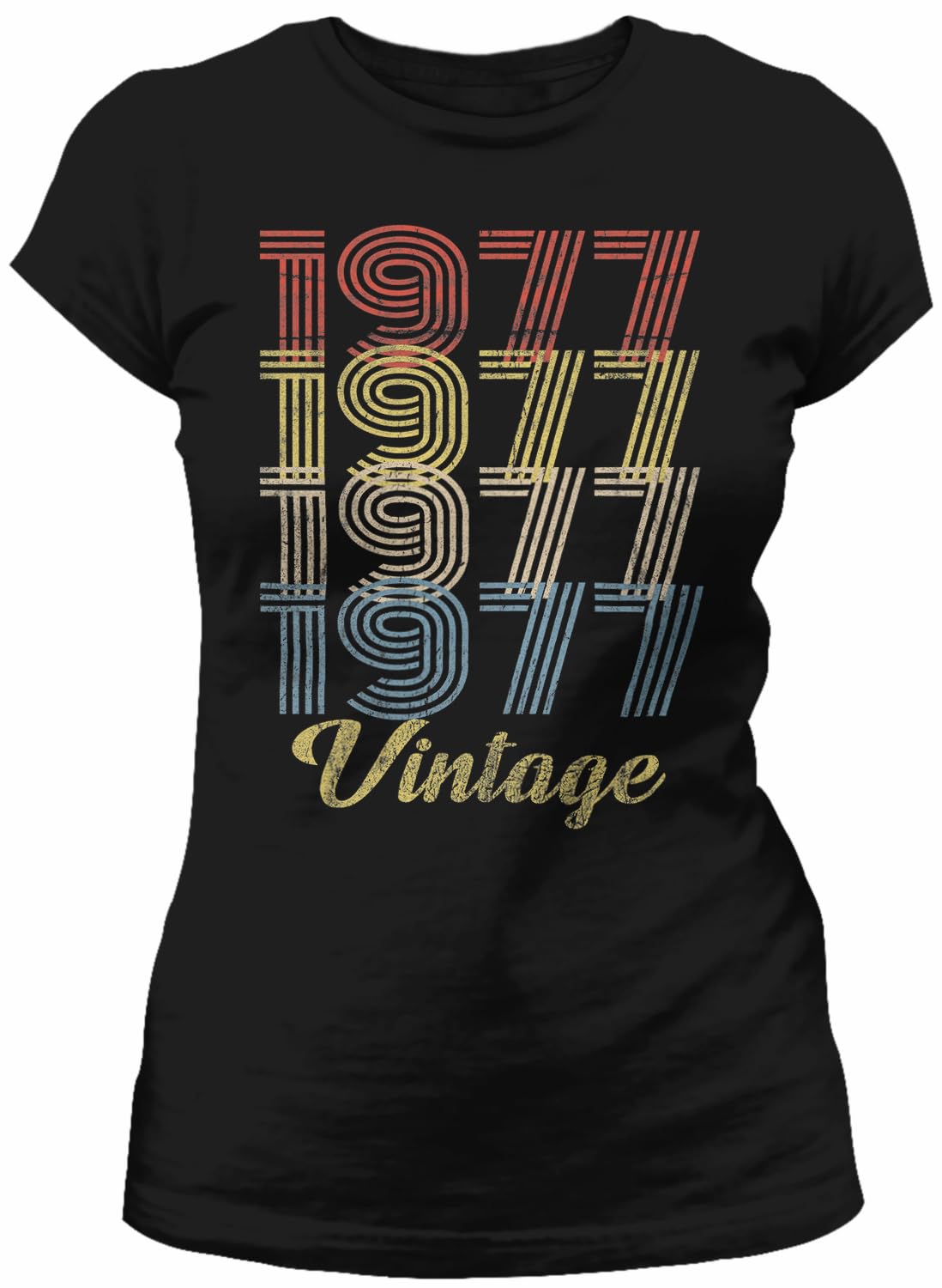 Vintage 1977 Retro 48th Birthday T-Shirt for Women - Perfect 48th Birthday Gift Idea - Great for Birthday Parties & Celebrations