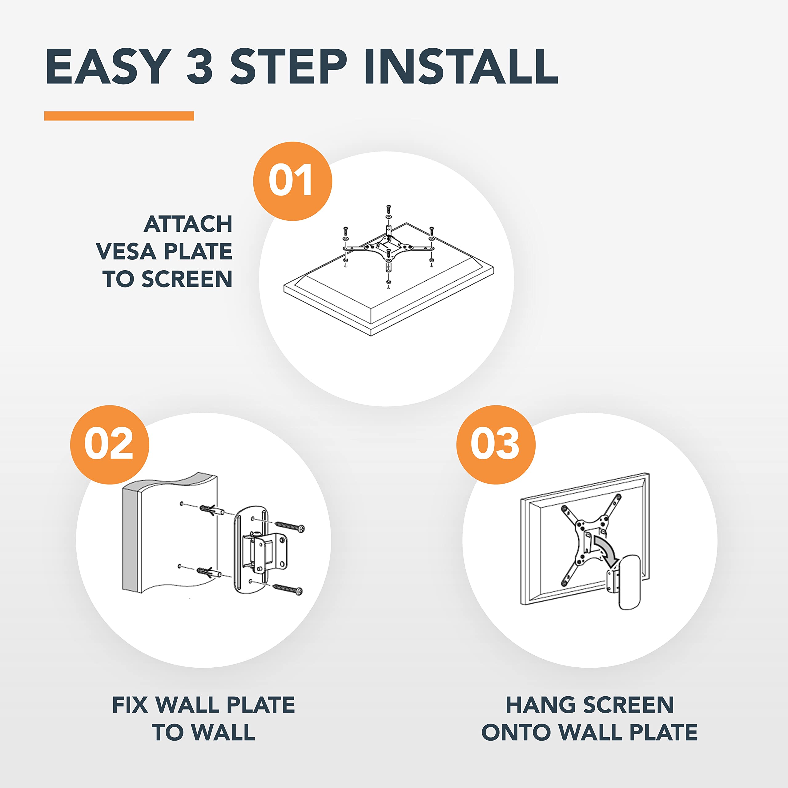 MAHARA Swivel TV Wall Mount Bracket - Adjustable Tilt & Turn for 13