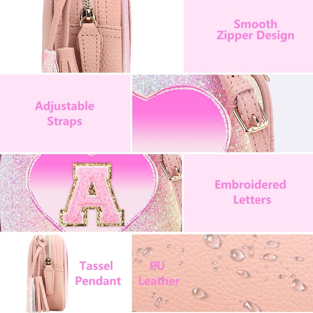 **Adorable Heart-Shaped Crossbody Purse for Little Girls - Cute Kids Handbag, Perfect Birthday Gift for Teens & Toddlers | Ideal for Parties, School, and Everyday Use**