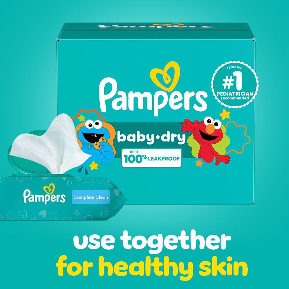 Pampers Baby Dry Disposable Diapers Size 4 (150 Count) - Super Absorbent Overnight Protection for Babies - Perfect for Daycare, Travel & Nighttime Use