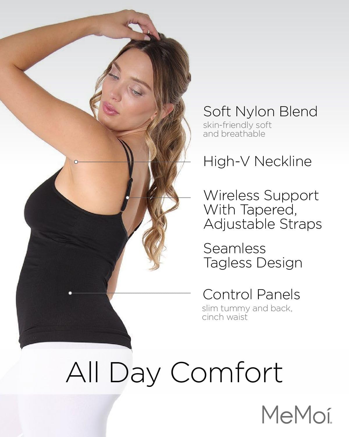 SlimMe Women's Shaping Sport Cami Tank Top - Breathable Comfortable Compression Camisole for Workout & Yoga (Sizes S-XL) | Perfect for Gym, Running & Everyday Wear