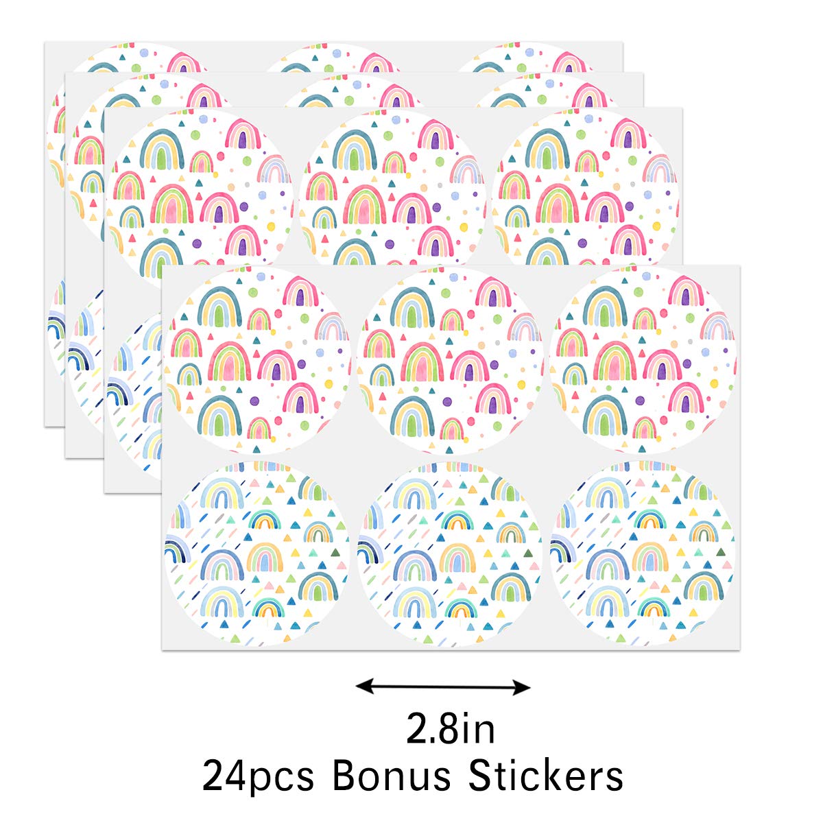 Boho Rainbow Party Favors Candy Bags with Stickers - Colorful Rainbow Themed Goodie Gift Treat Bags for Birthday Parties, Baby Showers & Celebrations - Bulk Party Supplies for Kids & Adults