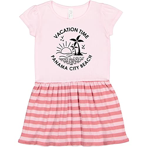 Inktastic Vacation Time in Panama City Beach Toddler Dress - Cute Summer Outfit for Girls, Beach Holiday & Family Travel Outfits, Comfortable Cotton Toddler Clothing for Toddlers 1-3 Years