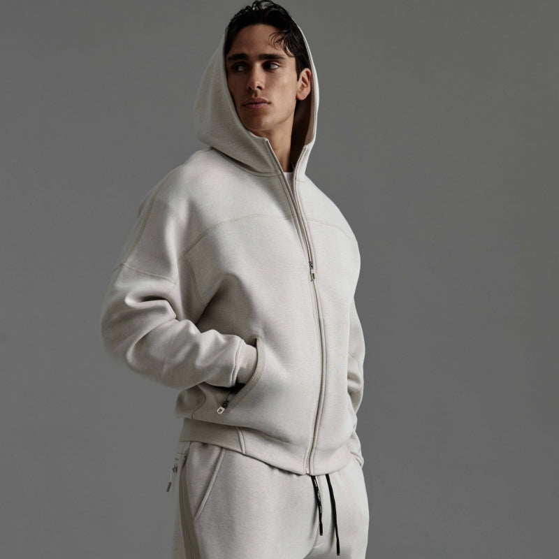 The Washington Zip Thru Hoodie - Stone Heather Color | Cozy & Stylish Pullover for Men & Women | Perfect for Outdoor Activities, Casual Wear & Layering