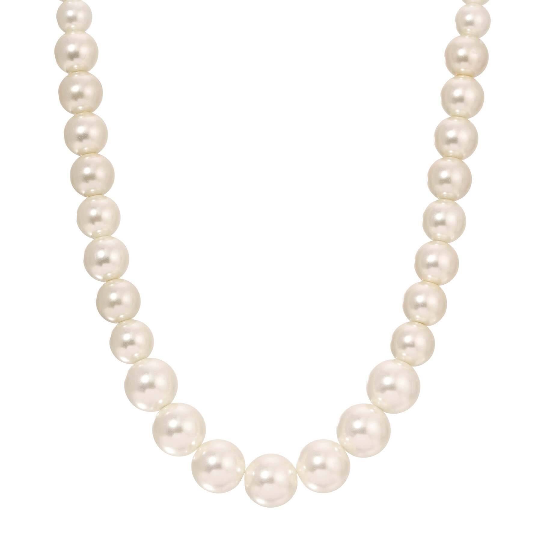 1928 Jewelry Classic Graduated Glass Faux Pearl Strand Necklace 18
