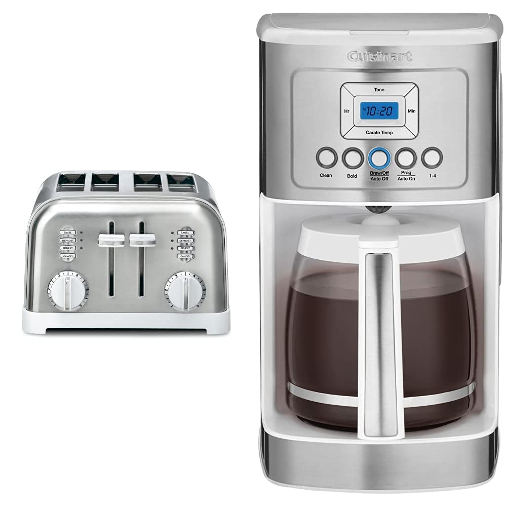 Cuisinart 2-Slice Toaster and 12-Cup Coffee Maker Combo Set - Perfect for Breakfast, Office, and Small Kitchen Spaces