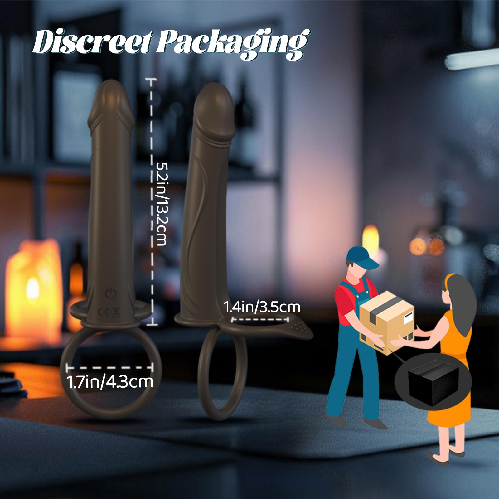Vibrating Strap-On Dildo for Couples - Anal Sex Toy with 10 Vibration Modes, Cock Ring & Butt Plug - Double Ended Dildo for Men & Women - Perfect for Couples Play, Role Reversal & Spicing Up Your Sex Life