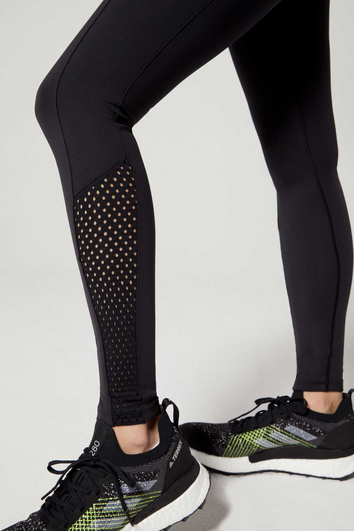 High Waist Nala Legging with Athletic Mesh - Jet Black - Perfect for Yoga, Running & Gym Workouts