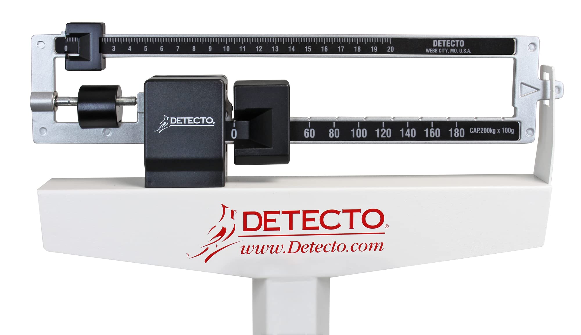 DETECTO 2371 Mechanical Physician Scale - 200kg x 100g Precision Beam Balance for Doctors, Clinics & Home Health Monitoring | Accurate Weight Measurement in Kilograms Only
