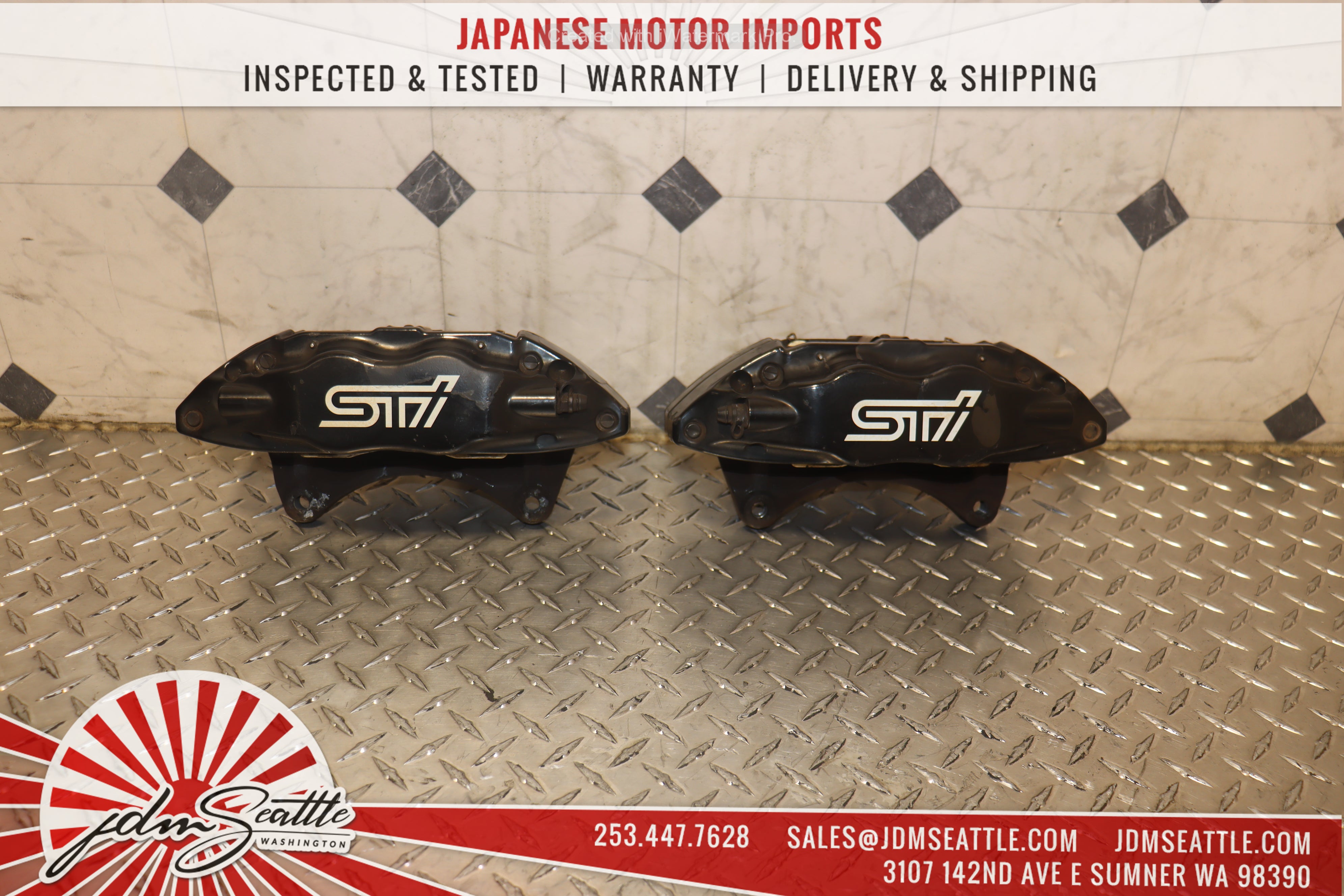 2008-2014 Subaru Impreza WRX STI JDM 4-Piston Brembo Big Brake Calipers Pair - GRB GVF Fitment - Upgrade for Track & Street Performance