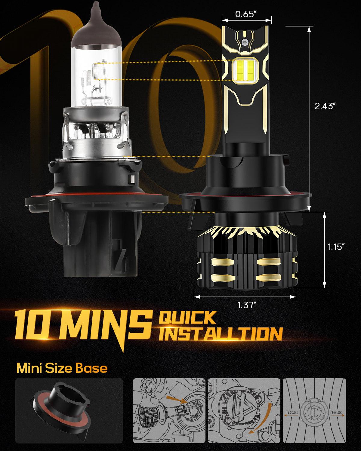 H13/9008 LED Headlight Bulbs 120W 25000LM - Super Bright 6500K Cool White GX Series - 2 Pack for Cars, Trucks, SUVs - Perfect for Night Driving & Off-Road Adventures