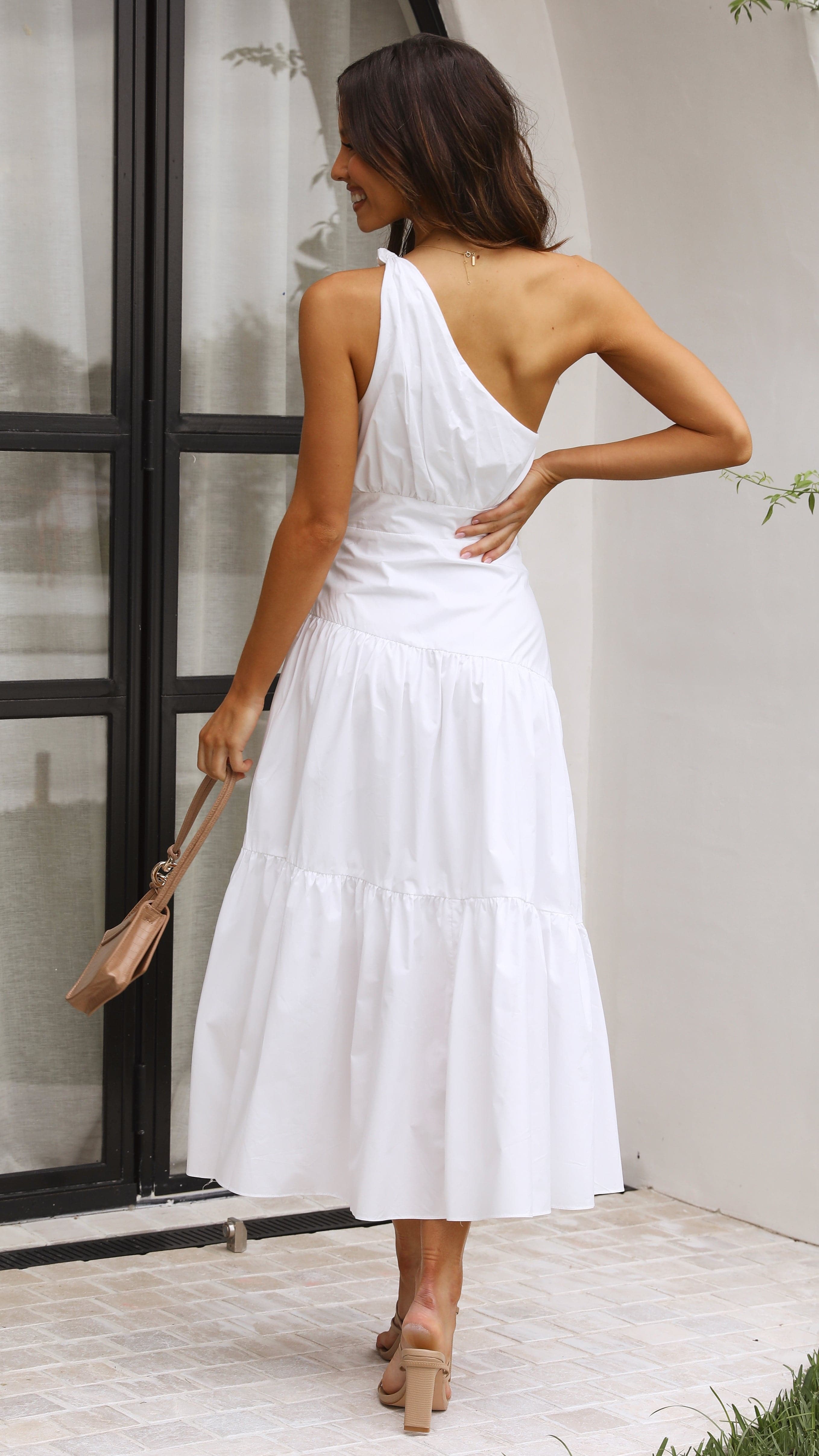 Jayma Maxi Dress for Women - Elegant White Flowy Long Dress for Summer, Beach, Party & Casual Wear