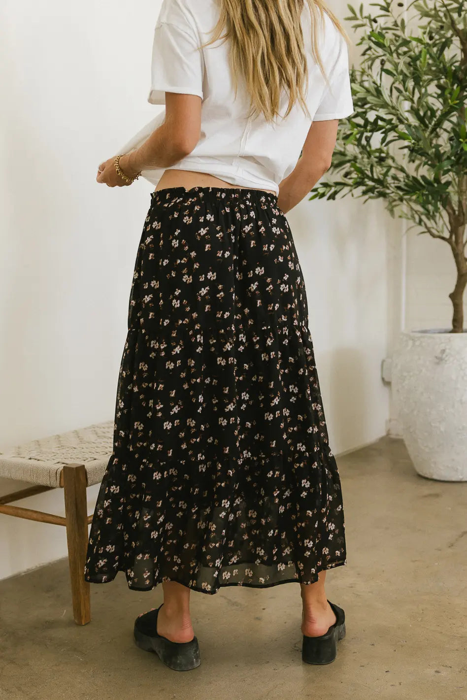 Moora Tiered Midi Skirt for Women - Flowy A-Line Summer Skirt with Pockets | Perfect for Casual Outfits, Beach Vacations & Date Nights