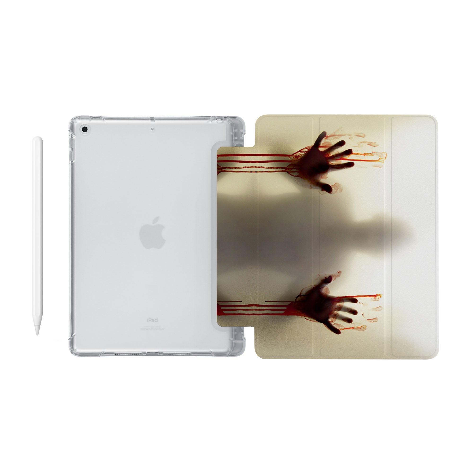 Premium iPad See-Through Clear Case - Slim Protective Cover for iPad Air/Pro [Horror Movie Design] - Perfect for Halloween, Cosplay & Themed Parties