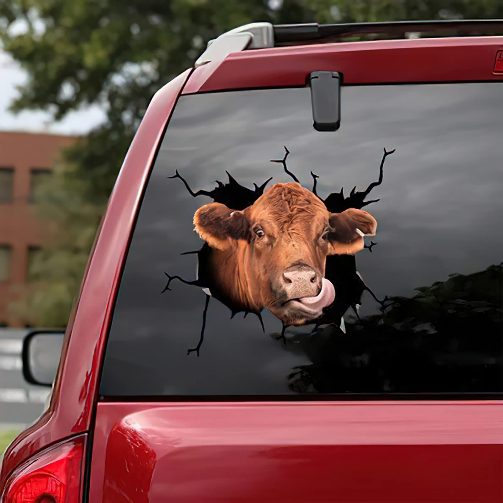 Funny Bull Cow Car Sticker - Waterproof Pet Puppy Lover Window Decal for Cars, Walls & Home Decor - Long Lasting Vinyl Sticker #10 - Perfect for Car Windows, Laptop Decoration & Gift Giving