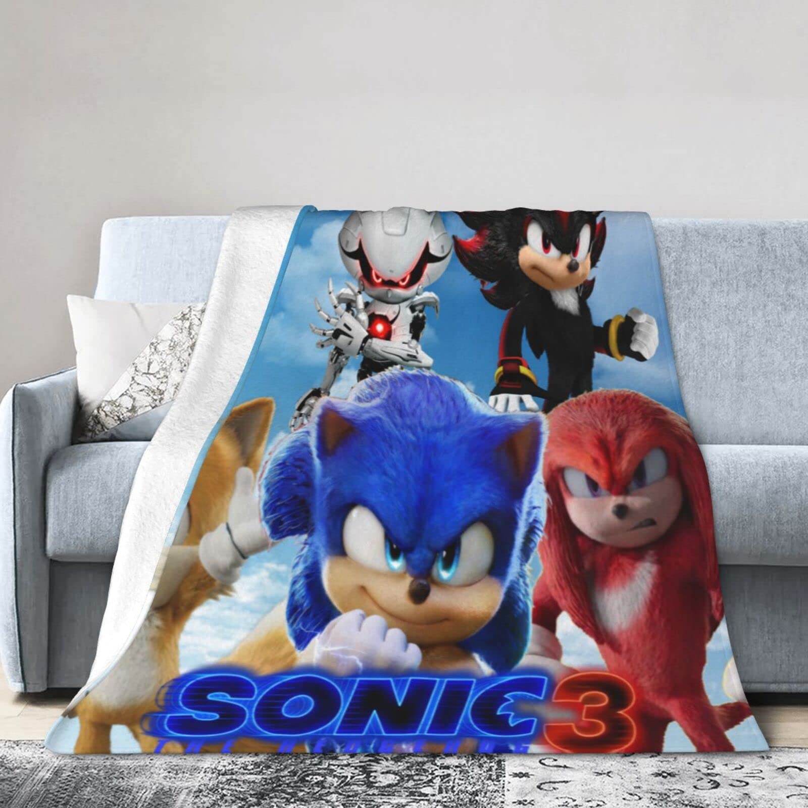 3D Printed Lightweight Flannel Throw Blanket - Ultra Soft & Warm Air Conditioning Blanket for Sofa, Bed, Office Nap - 50
