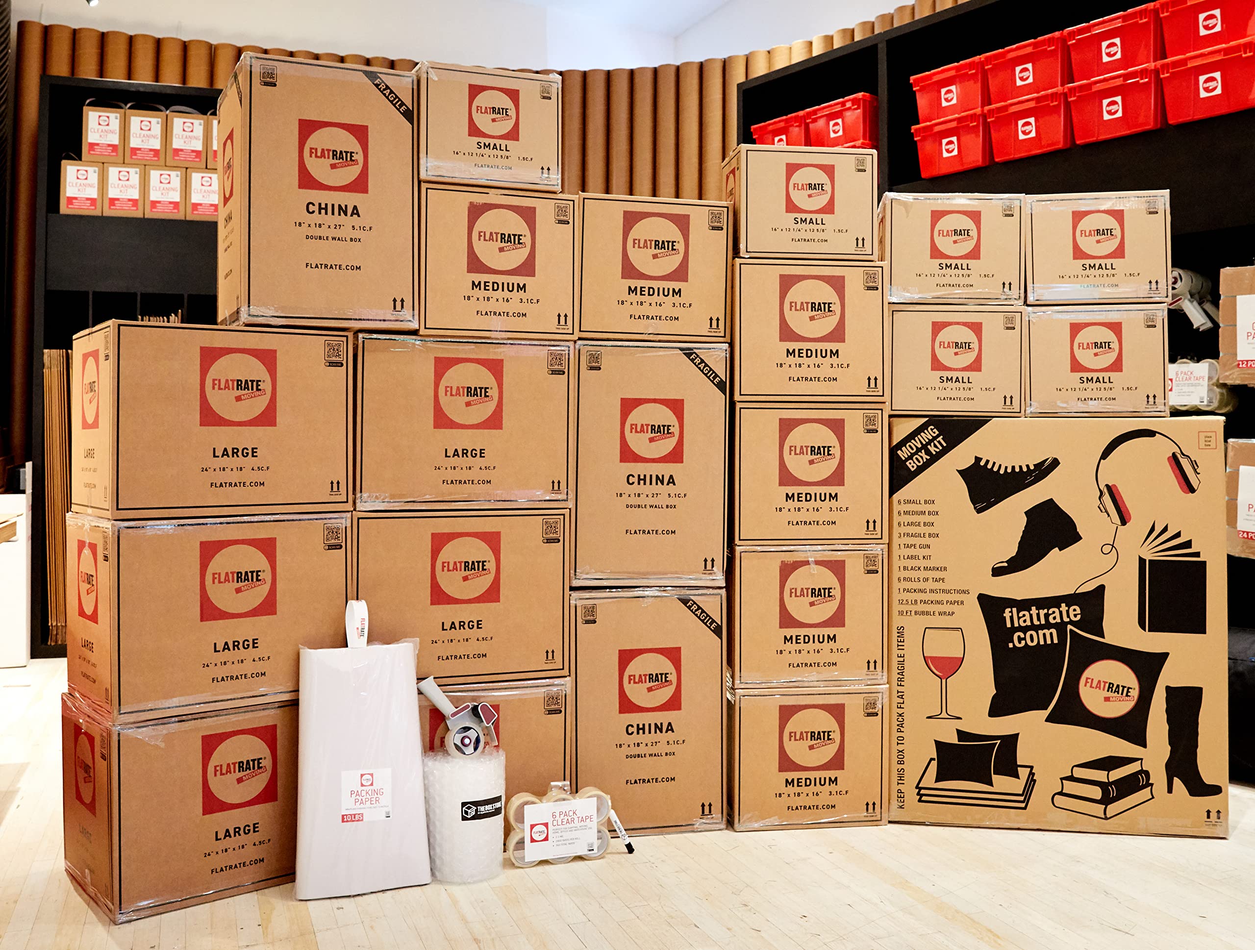 FlatRate Moving Large Moving Kit - Heavy Duty Packing Boxes for Home, Office & Storage | Secure Shipping Supplies for Moving & Relocation