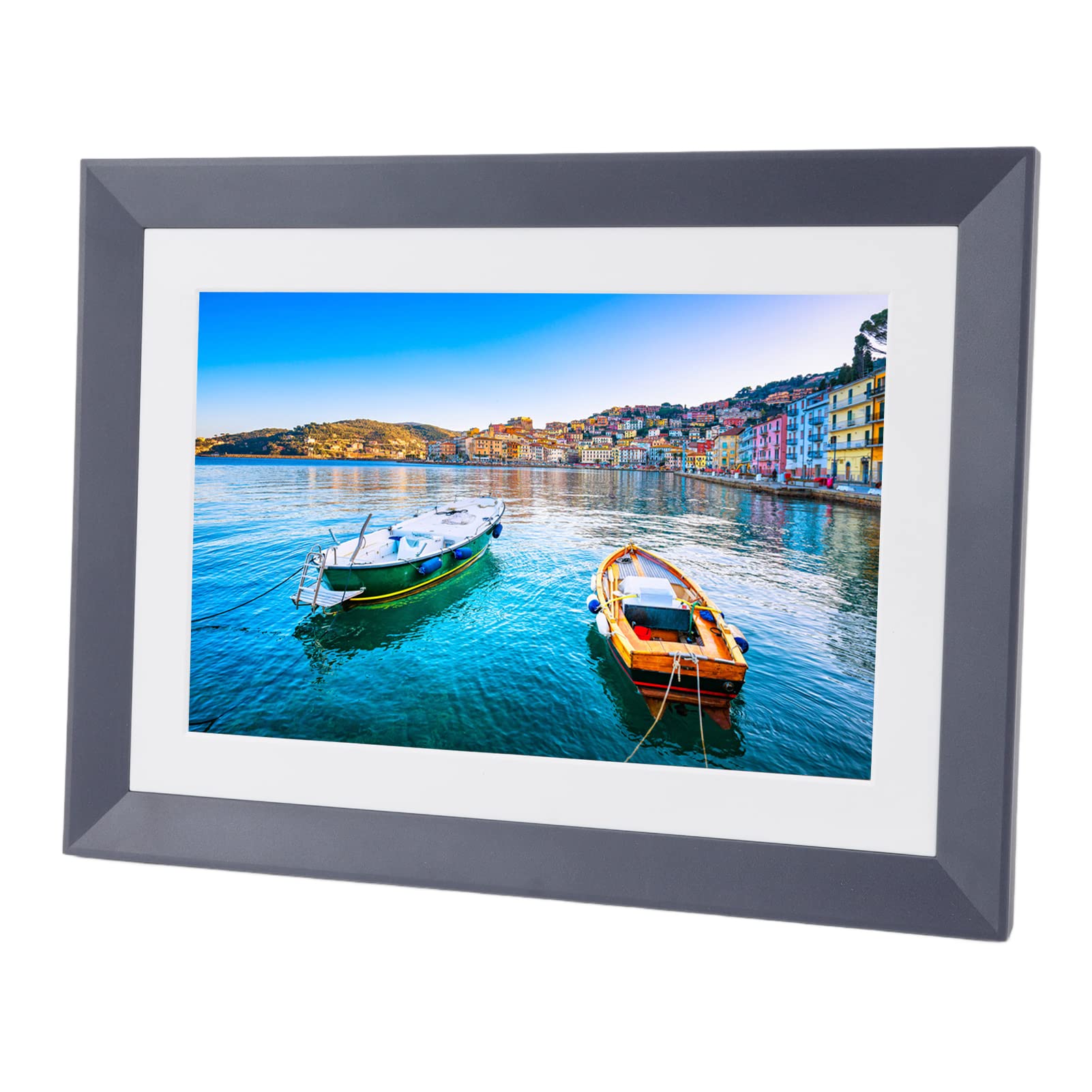 10 Inch Digital Picture Frame with 16GB Memory - Touch Screen Electronic Photo Frame, HD Display for Desktop - Perfect for Living Room, Bedroom, Office & Gifts (Natudeco)