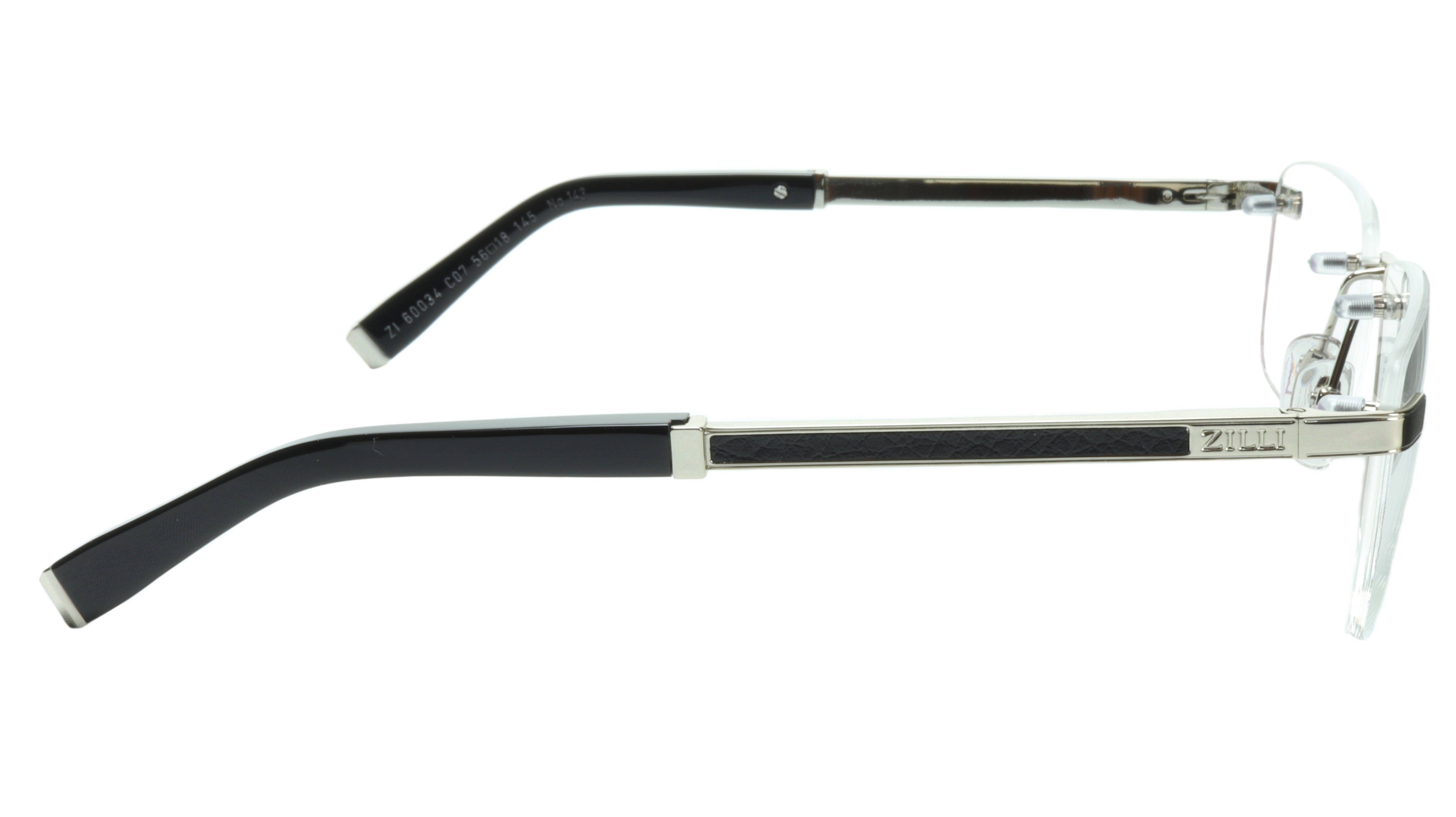 ZILLI Titanium Acetate Eyeglasses Frame - Silver French Made ZI 60034 C07 | Lightweight & Durable Glasses for Work, Reading & Fashion
