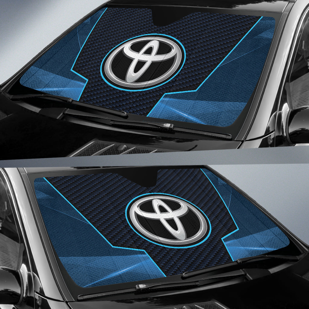 Premium Toyota Blue Car Sun Shades - Universal Fit Windshield Sunshade for Heat & UV Protection - Perfect for Parking, Road Trips & Summer Driving
