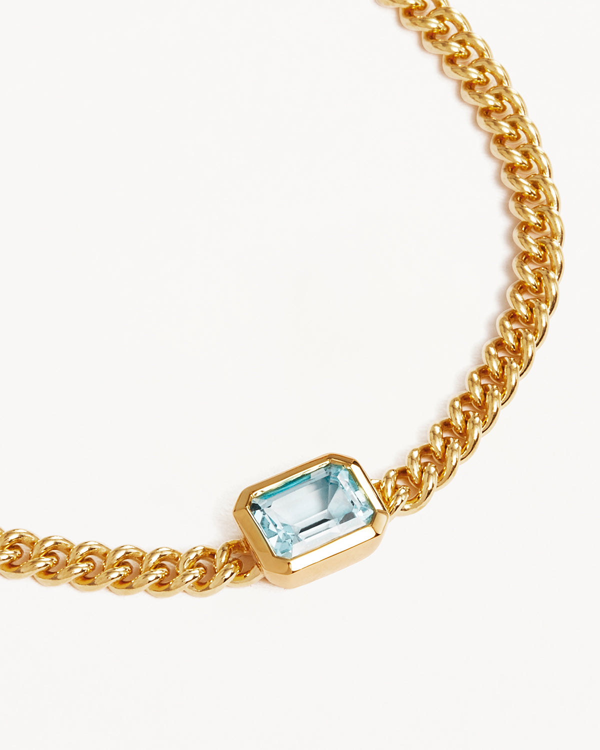 18K Gold Vermeil Calm Your Soul Topaz Curb Chain Bracelet for Women - Elegant Jewelry Gift for Birthday, Anniversary & Everyday Wear