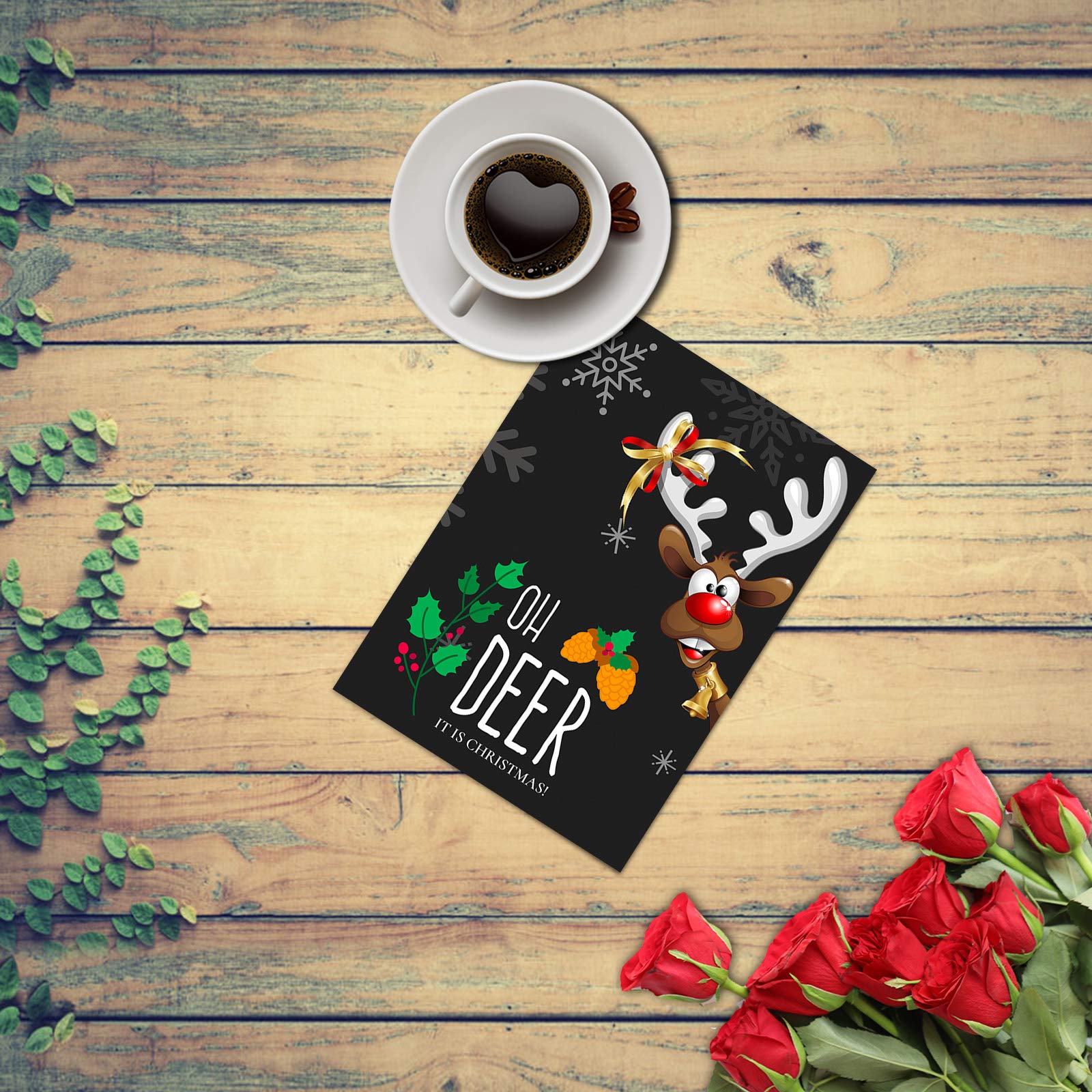 BANNER BUZZ Merry Christmas Greeting Cards - Winter Holiday Xmas Card Box Set (500 Count) with Envelopes - 4.25