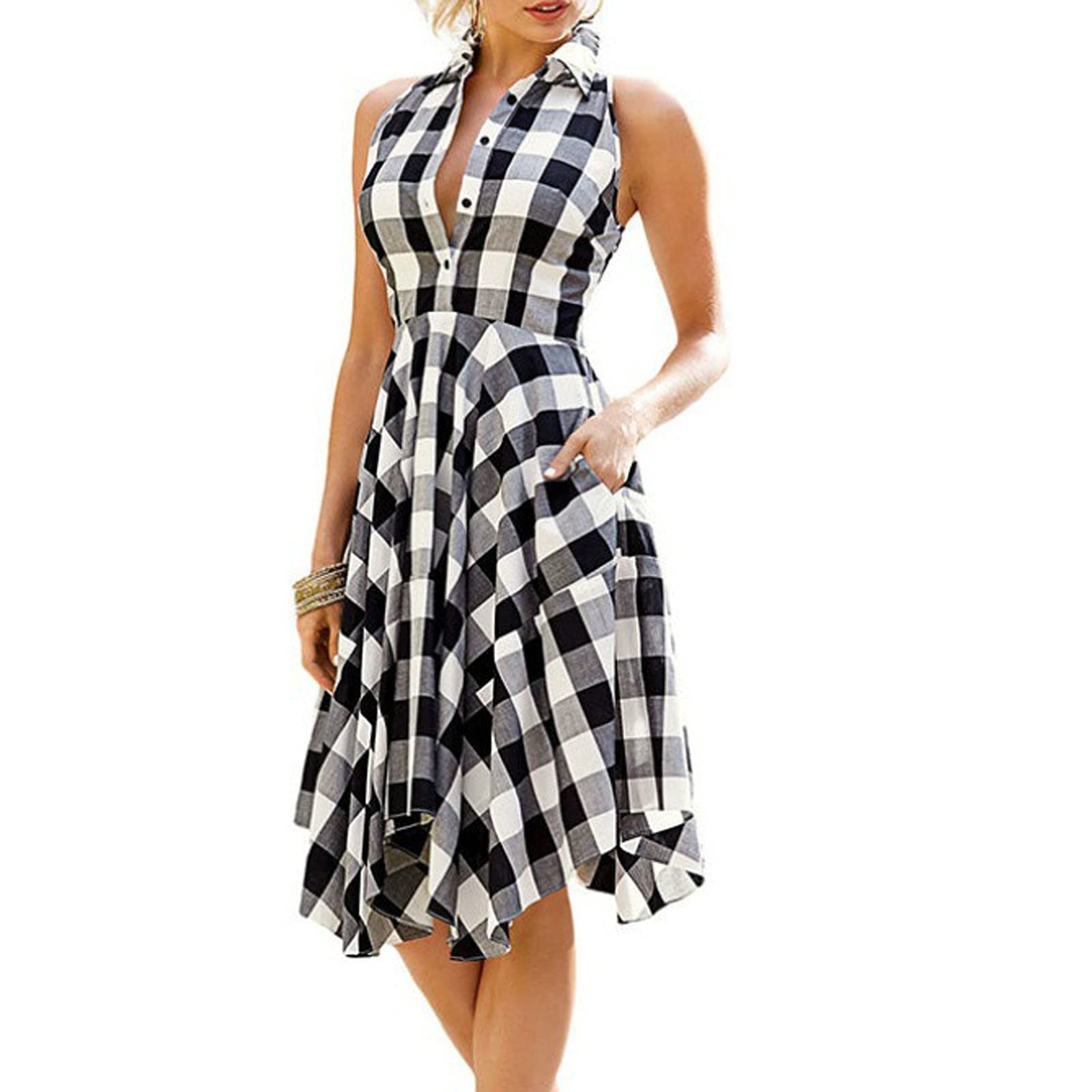 **Women's Plus Size Floral Tunic Dress - Loose Fit Tank Dress with Side Slit for Casual Wear, Birthday Party & Summer Outfits**