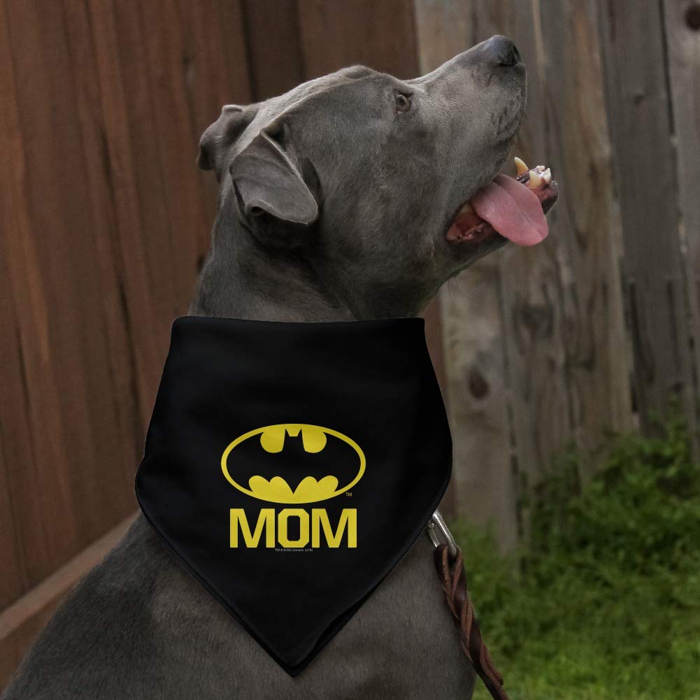 Batman Bat Mom Shield Logo Dog Bandana - Superhero Pet Accessory for Dogs, Halloween Costume & Cosplay Outfits - Perfect for Pet Parties, Dress Up & Photo Shoots