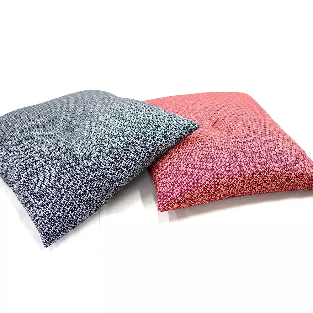 Ikeura Asanoha Zabuton - Traditional Japanese Floor Cushion 55x59cm - Meditation, Yoga & Tatami Mat Seating Accessory