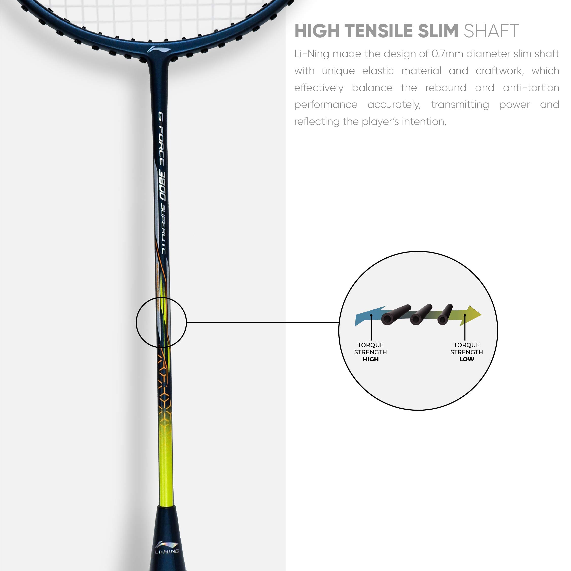 Li-Ning G-Force Superlite 3600 Carbon Fiber Badminton Racket with Free Full Cover | Lightweight Professional Badminton Racquet for Tournament & Training | Perfect for Indoor Court Play & Competitive Matches