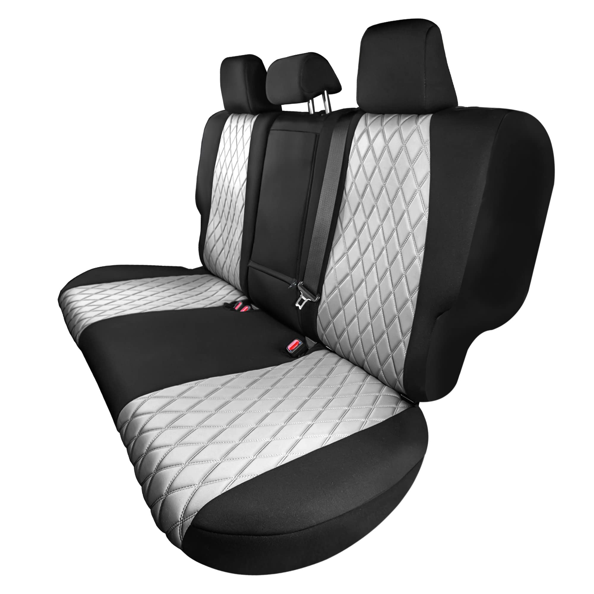 Custom Fit Neoprene Seat Covers for Toyota RAV4 Hybrid/Prime 2021-2022 - Water Resistant Gray Rear Seat Protectors | Durable Automotive Interior Accessories for Road Trips & Daily Commute