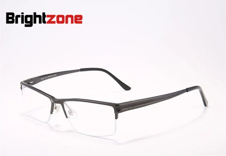 Brightzone Men's Semi-Rim Square Aluminum Sport Eyeglasses 70188 - Lightweight Durable Frames for Running, Cycling & Outdoor Activities
